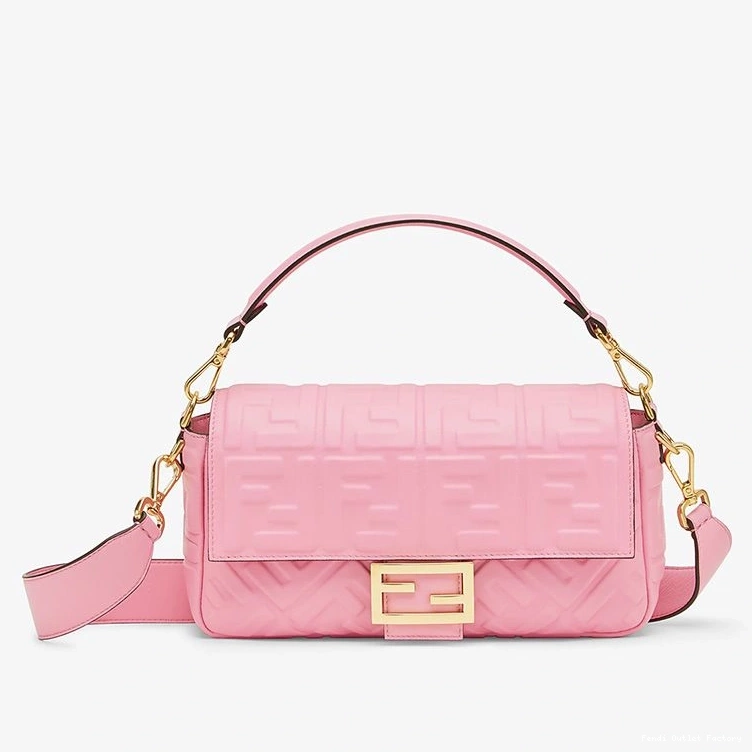 HOT Fendi Baguette In Bag Nappa Medium Leather Motif Pink FF 0730